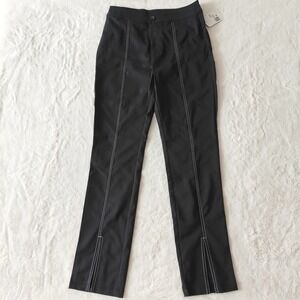 NEW Forever 21 Straight Leg Pants Black Split Center Front Hem High Rise Medium‎